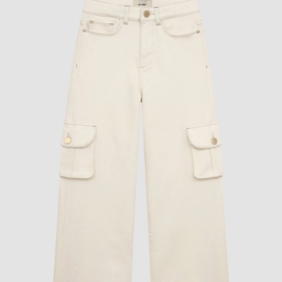 NWT DL1961 Lily Wide Leg eggshell cargo jeans - Picture 1 of 6